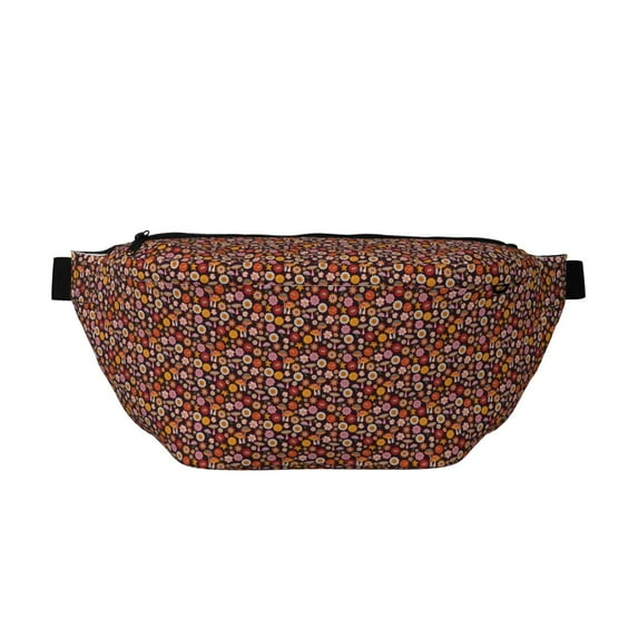 Naloa 70s Groovy Hippie Retro Print Running Belts for Men Women,Running Fanny Pack with 2-Zipper Pockets,Waterproof Waist Pack for Travel Hiking Running Outdoor Sports