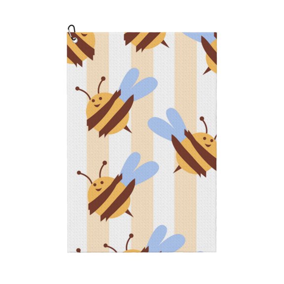 Naloa A Bee Golf Towel Golf Gift for Men and Women Golf Towel with Carabiner Clip to Quickly Remove Mud, Dirt and Sweat