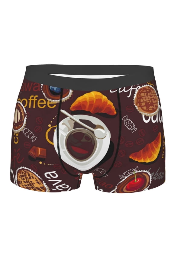 A Cup Of Black Coffee On A Saucer Print Mens Underwear - Boxers for Men, Classic Briefs for Men
