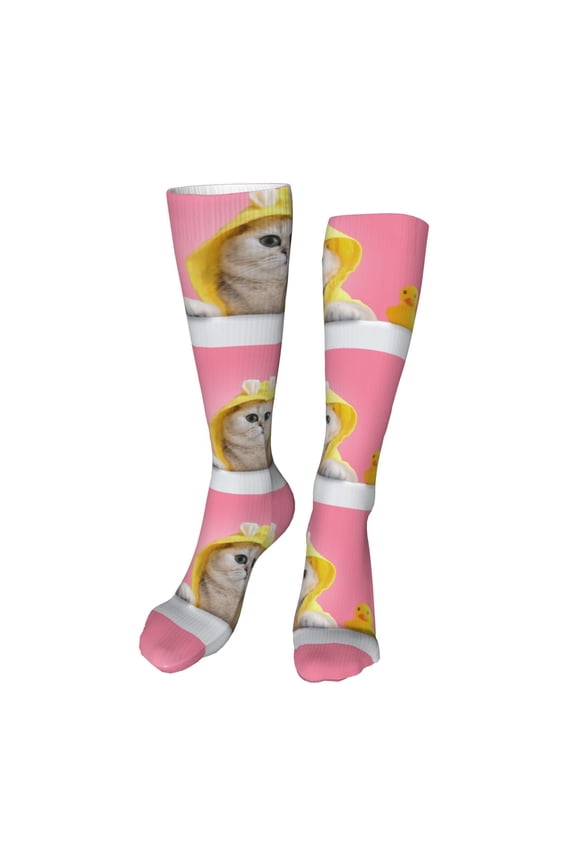 A Funny Cat High Stockings Women Thigh High Stockings Over Knee Long Stockings-One Size