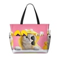 thumbnail image 1 of Naloa A Funny Cat Large Capacity Beach Bag, Waterproof Sandproof Beach Swim Pool Bag Tote Bag for Women, 1 of 7