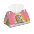 thumbnail image 1 of Naloa A Funny Cat Print Leather Tissue Box Cover Rectangle | Long Tissue Box Cover | Tissue Box Holder | Tissue Holder for Bathroom, 1 of 9