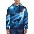 thumbnail image 1 of Naloa A Wolf Barks Out A Window Men's Casual Hooded Collar Drawstring Hoodies Pullover Sweatshirts Casual Long Sleeve Shirts-Large, 1 of 7