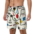 thumbnail image 1 of Naloa Aabstract Eyes Print Men Swim Trunks with Compression Liner ,Board Shorts,Men's Swim Shorts with Drawstring and Elastic Waistband-3X-Large, 1 of 6