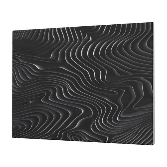 Naloa Abstract Black And White Waves Print Canvas Picture,Wall Pictures, Modern Decorative Poster,Art Prints for Bedroom, Toilet, 40 x 30 cm, Built-in Wooden Frame