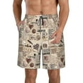 thumbnail image 1 of Naloa Abstract Coffee Men's Beach Shorts, Surfing shorts, Swim trunks, Quick Dry Swim Trunks for Surfing Beach Fun - Large, 1 of 9