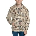 thumbnail image 1 of Naloa Abstract Coffee Teenage Zipper Hoodie, Long Sleeve Zip Up Hoodies Casual Jackets Tops for 7-12 Years-Medium, 1 of 6