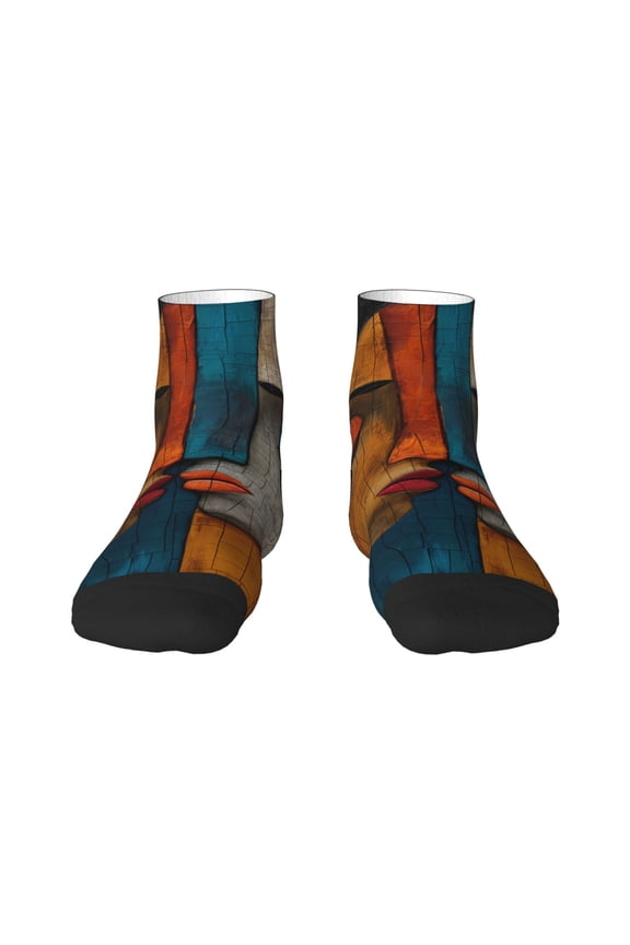 Abstract Colorful Duality Ankle Socks for Women Non Slip Socks No Show Socks Classic Low Cut Casual Socks Casual Socks
