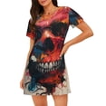 thumbnail image 1 of Naloa Abstract Colorful Skull Art Print Women Nightgowns,Womens Loungewear,Short Sleeve Sleepwear,Comfy Ladies Nightdress, 1 of 6