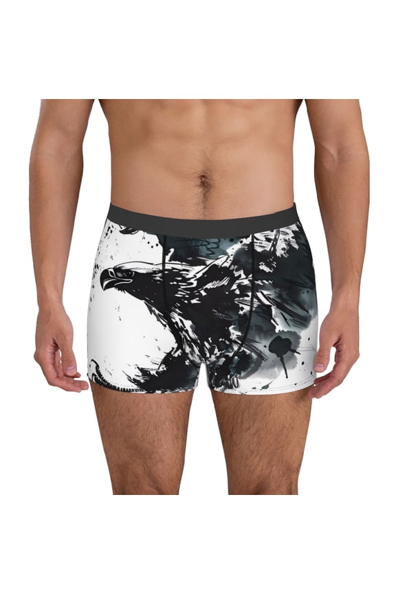 Abstract Eagle Ink Mens Underwear - Boxers for Men, Mens Boxer Briefs, Classic Briefs for Men-Large