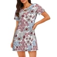 thumbnail image 1 of Naloa Abstract Floral Print Women Nightgowns,Womens Loungewear,Short Sleeve Sleepwear,Comfy Ladies Nightdress, 1 of 6