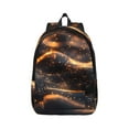 thumbnail image 1 of Naloa Abstract Glowing Wave Pattern Canvas Backpack for Men Women Rucksack Casual Travel Daypack College Tote Satchel Bookbag for Teens-Small, 1 of 7