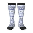 thumbnail image 1 of Naloa Abstract Gondola Snowflake Knee Socks, High Socks Long Stretchy Sock Women Knee High Stocking, Long Socks for Women, 1 of 6