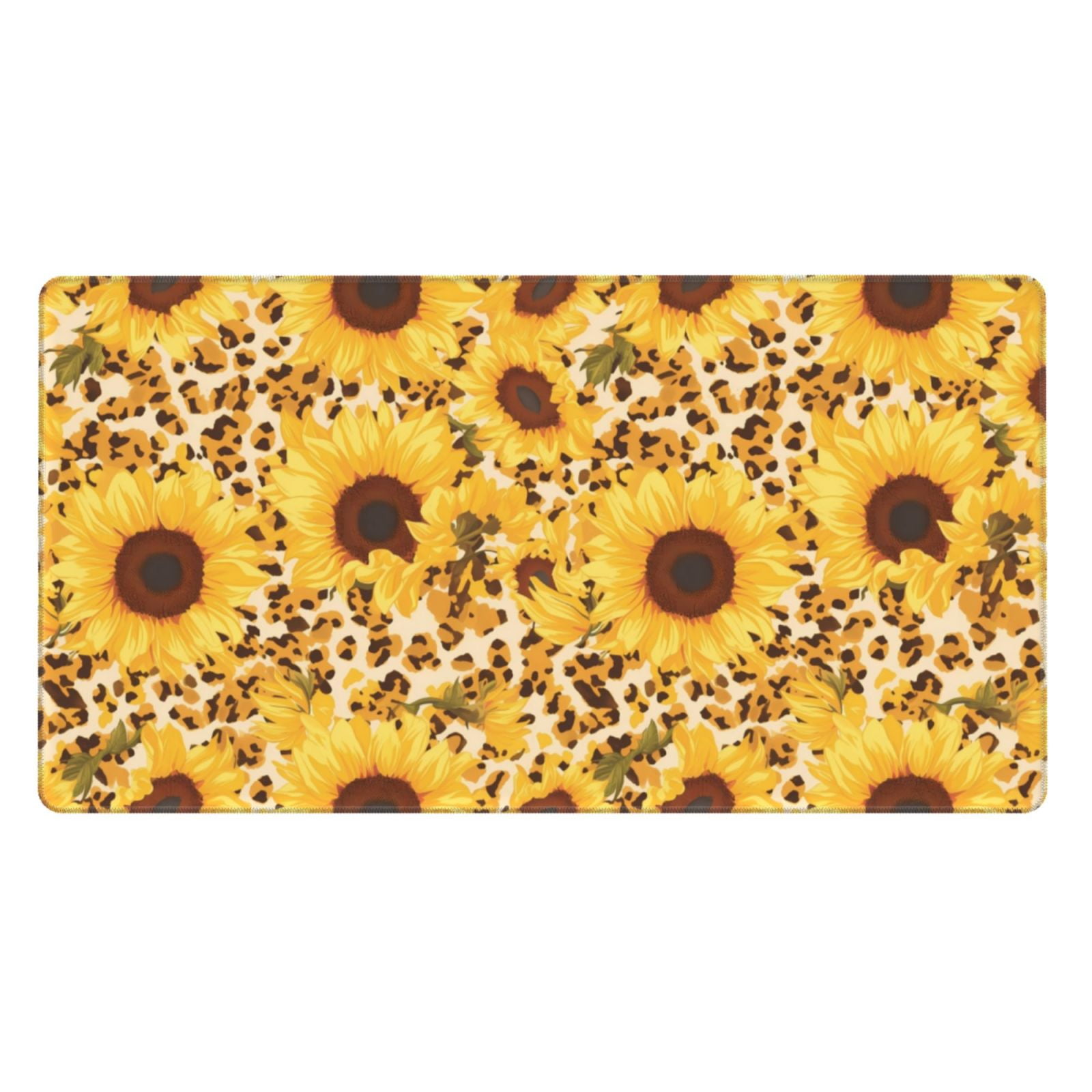 Naloa Abstract Leopard Print Sunflower Gaming Mouse Pad Large Mouse Mat ...