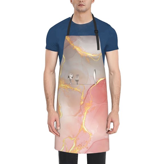 Naloa Abstract Marble Texture Apron Kitchen Aprons with Pockets for Women Men Chef