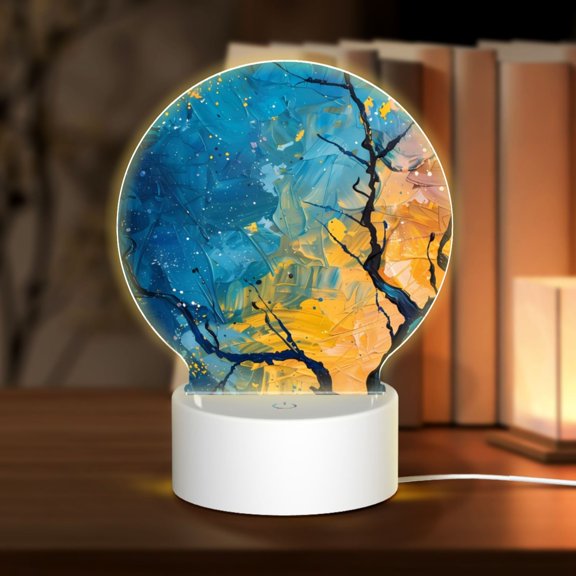 Naloa Abstract Night Sky Tree Acrylic LED Night Light Custom LED Lights Personalized Nightlight Customized Gifts for Family Couples Friends