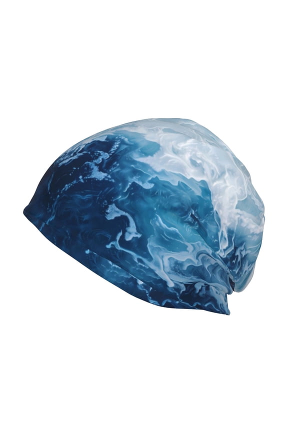 Abstract Ocean Waves Beanie for Men Women Knitted Unisex Winter Hat Beanies Cap Knit Cuffed Beanies Hats