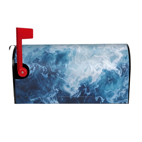Naloa Abstract Ocean Waves Mailbox Covers Magnetic Post Box Cover Post Letter Box Cover Garden Decor-21x18 in
