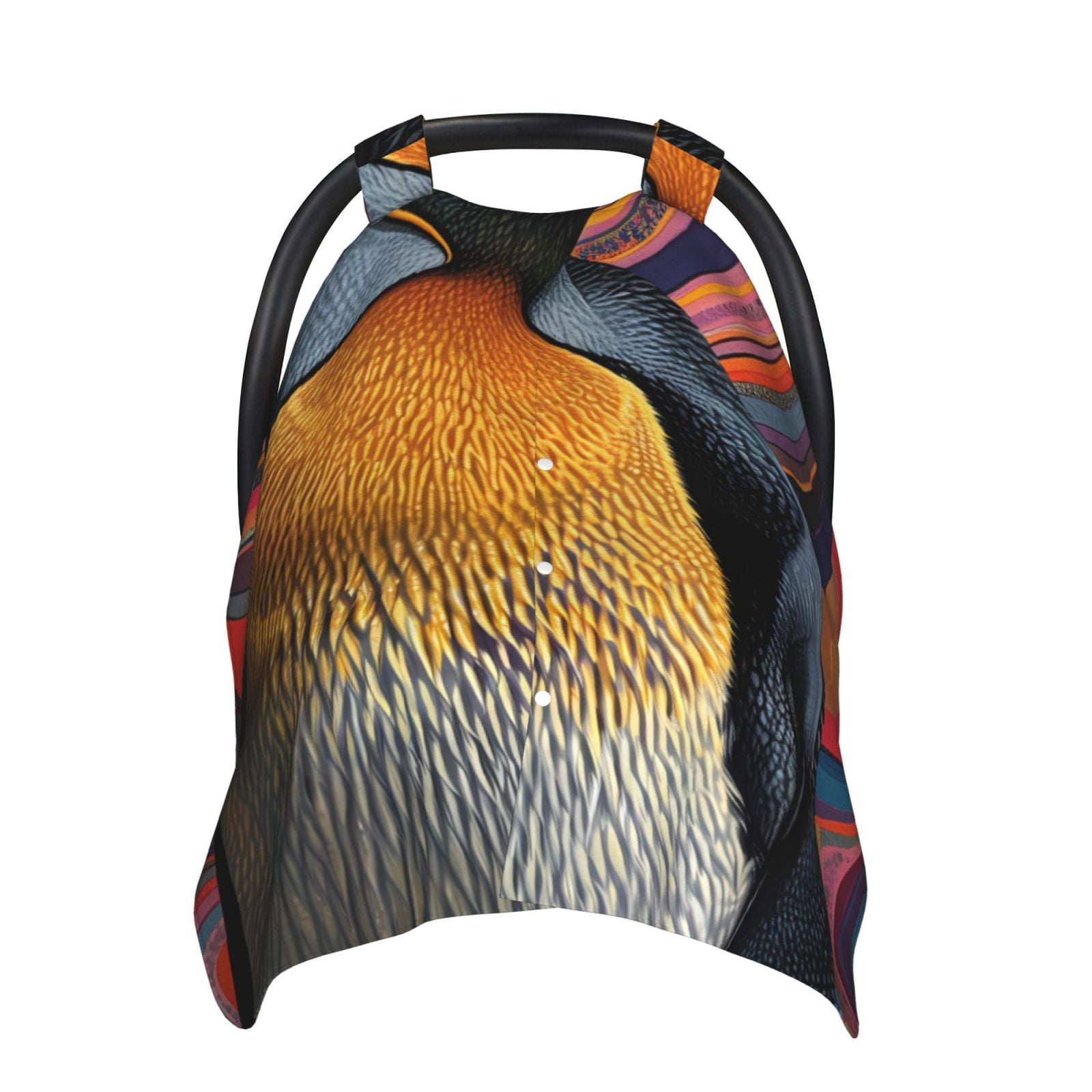 Naloa Abstract Pattern Penguin Baby Car Seat Cover, Breathable Baby Carrier Cover, Multiuse Baby Carrier Cover & Nursing Breastfeeding Cover