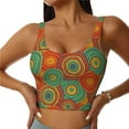 thumbnail image 1 of Naloa Abstract Pattern Sports Bras for Women, High Support Bra with Removable Pads, Comfortable - Medium, 1 of 9