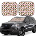 thumbnail image 1 of Naloa Abstract Pink Plaid Butterfly Print 2-Piece Windshield Sunshade,Foldable Car Front Window Sun Shades,for Most Sedans SUV Truck-Large, 1 of 6