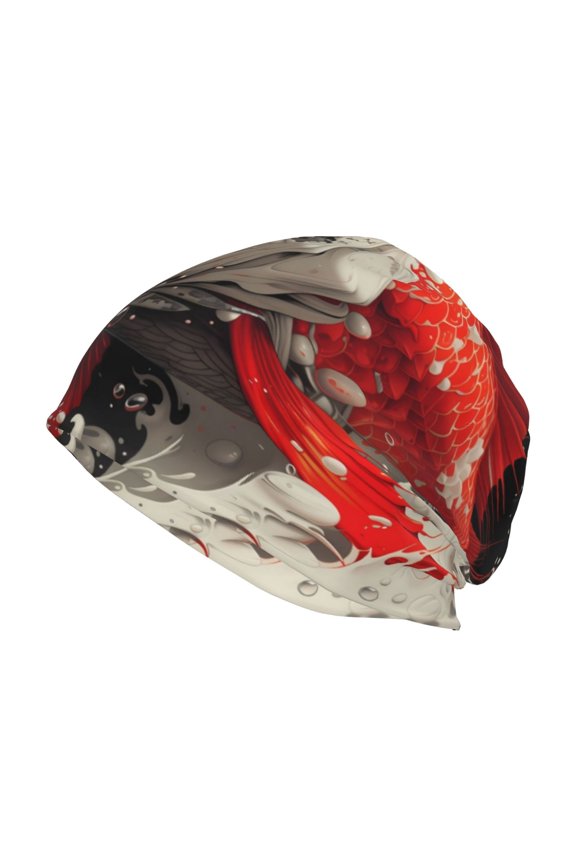 Abstract Red Koi Fish Art Beanie for Men Women Knitted Unisex Winter Hat Beanies Cap Knit Cuffed Beanies Hats