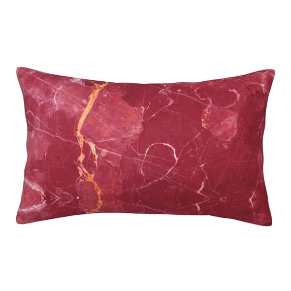 Naloa Abstract Red Marble Pillowcase, Throw Pillowcase, Wrinkle-Free, Stain-Resistant with Hidden Zipper for Bedroom Sofa - 16"x24"