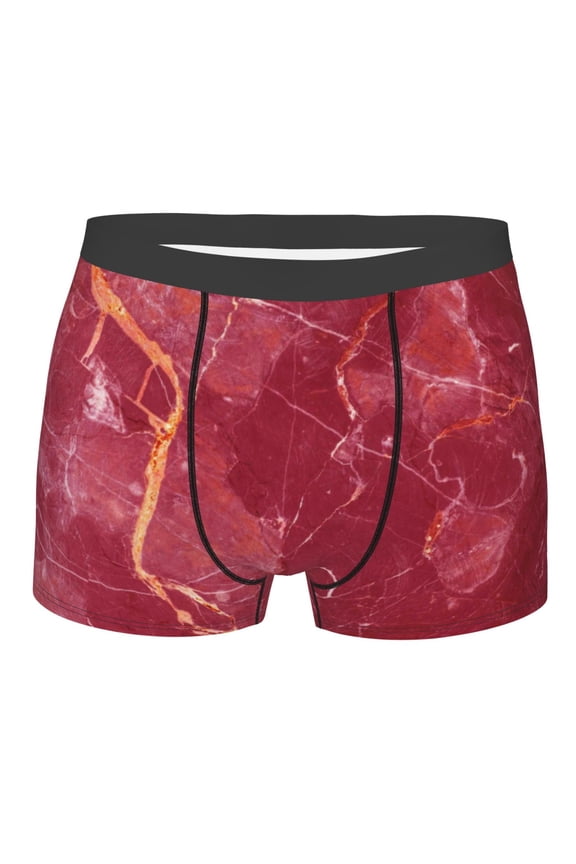 Abstract Red Marble Print Mens Underwear - Boxers for Men, Classic Briefs for Men