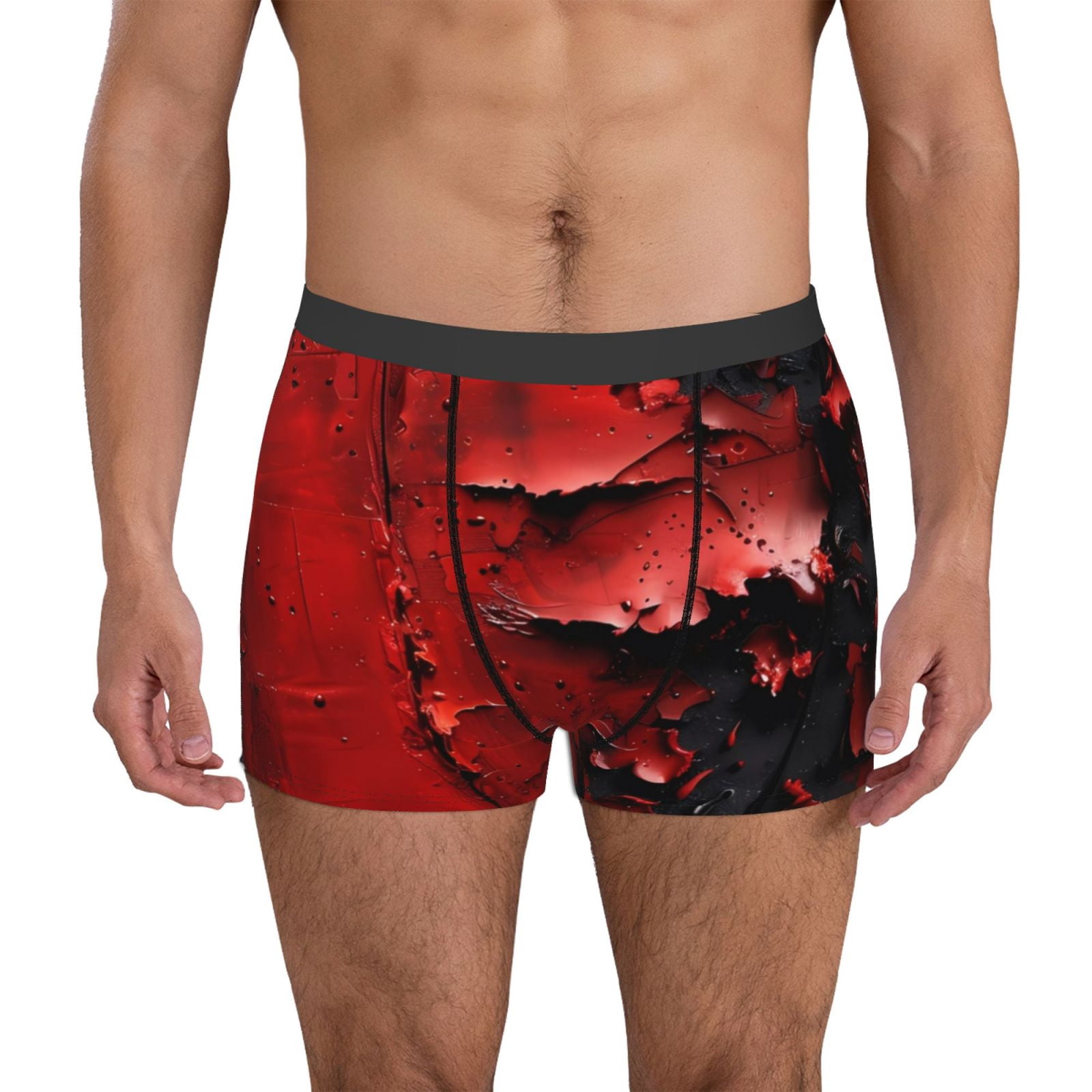 Naloa Abstract Red Textured Canvas Mens Underwear - Boxers for Men ...