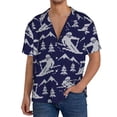 thumbnail image 1 of Naloa Abstract Skiing Men's Loose Fit Cuban Collar Short-Sleeve Shirt, Hawaiian Shirts, Mens Shirts Casual for Everyday Wear Outings-Medium, 1 of 5