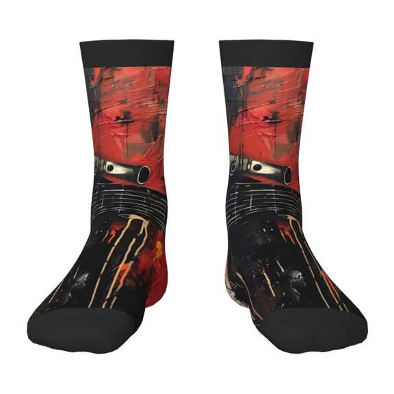Naloa Abstract Skull Guitar Art Kids Socks Unisex Kids and Toddlers' Crew Socks, ,1 Pairs