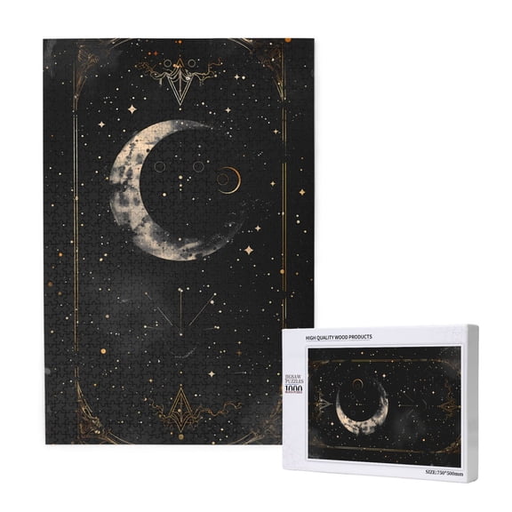 Naloa Abstract Starry Sky Moon Custom Puzzles Personalized Puzzle 1000 Pieces from Photo Custom Jigsaw Puzzle for Wedding, Graduation, (29.519.7in, Vertical)