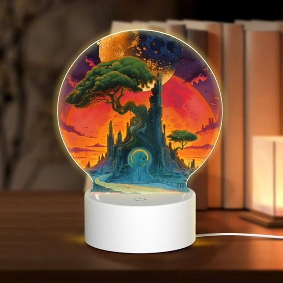 Naloa Abstract Tree Castle Acrylic LED Night Light Custom LED Lights Personalized Nightlight Customized Gifts for Family Couples Friends