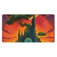 thumbnail image 1 of Naloa Abstract Tree Castle Gaming Mouse Pad Large Mouse Mat Long Extended Desk Pad Non-Slip Rubber Mice Pads Stitched Edges Thin Pad (16x29.5 Inch), 1 of 8