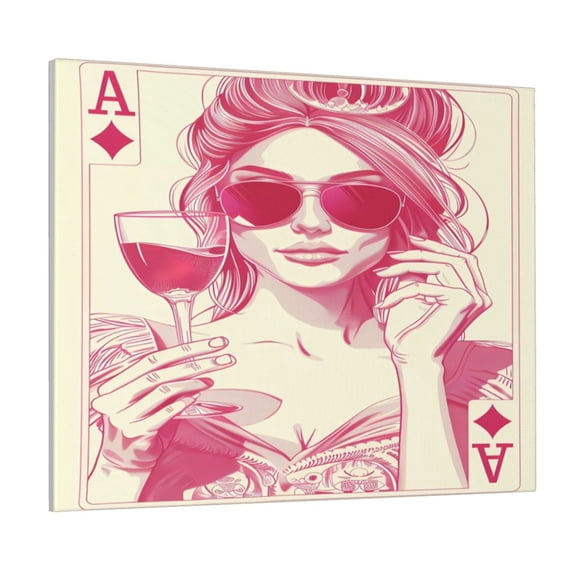 Naloa Ace Of Diamonds Lady Print Canvas Bathroom Wall Art,Bathroom Wall Art Decoration, Canvas Poster Prints,Decorative Paintings for Living Room, Bathroom, Kids Room