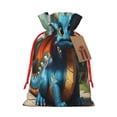 thumbnail image 1 of Naloa Adorable Blue Baby Dragon Drawstring Christmas Bags, 3D Xmas Gift Bags, Christmas Wrapping Bags, Xmas Goodie Bags, Treat Pouch Bags, Party Favor Bags-Medium, 1 of 9