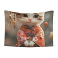 thumbnail image 1 of Naloa Adorable Kitten In Kimono Dog Blanket, 3 Sizes Cat Blanket for Indoor Cats Large Medium Small Dog Gifts-Small, 1 of 8