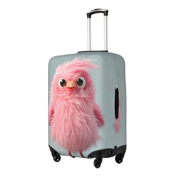 Naloa Adorable Pink Fluffy Birds Elastic Suitcase Protector, Travel Suitcase Protector Cover Fits 18-32in Suitcase(No luggage included)-X-Large