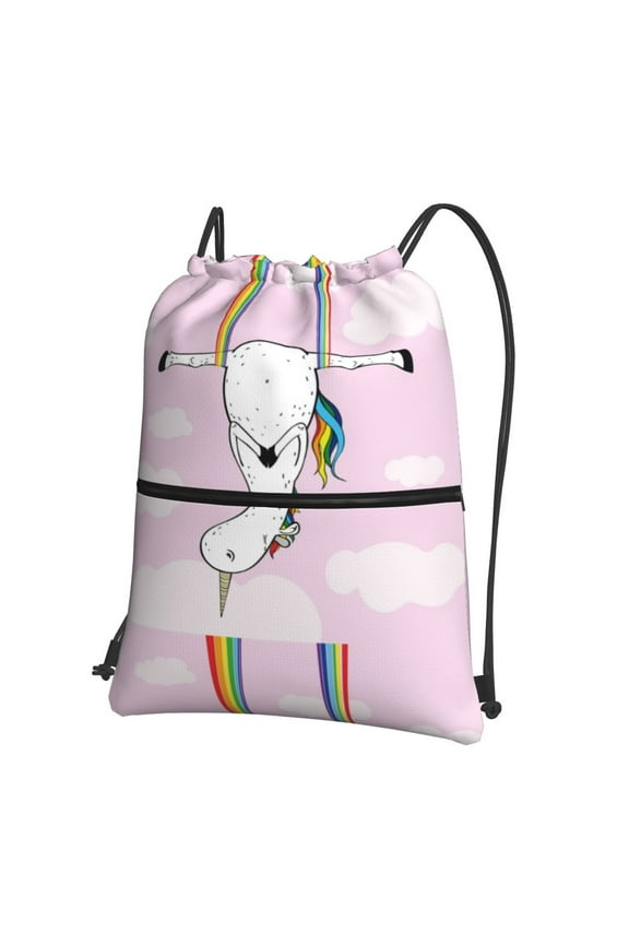Aerial Yoga for Unicorn Drawstring Backpack String Bag Cinch Water Resistant for Gym Shopping Sport Yoga