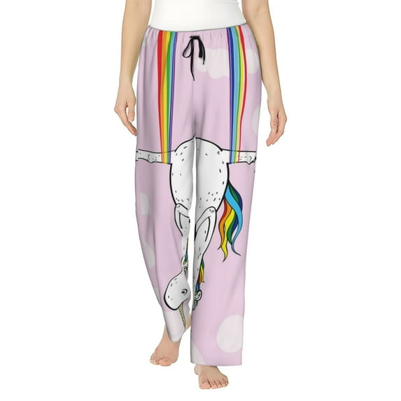 Naloa Aerial Yoga for Unicorn Print Women’s Ultra-Soft Comfy Pajama Lounge Pants with Pockets & Drawstring