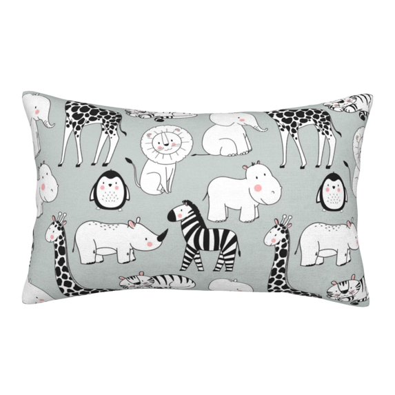 Naloa African Animals Pillowcase, Throw Pillowcase, Wrinkle-Free, Stain-Resistant with Hidden Zipper for Bedroom Sofa - 14"x20"