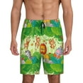 thumbnail image 1 of Naloa African Animals in the Jungle Men's Short Pajama Pants, Lounge Comfort Shorts with Elasticized Waistband and Side Pockets - 3X-Large, 1 of 9