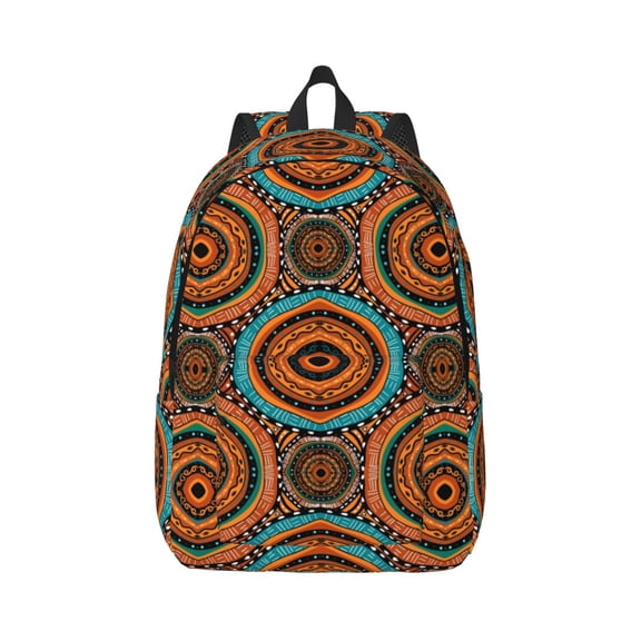 Naloa African Tribal Style Canvas Backpack for Men Women Rucksack Casual Travel Daypack College Tote Satchel Bookbag for Teens-Small