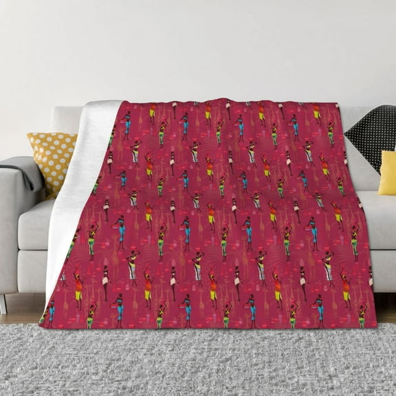 Naloa African Women Bearing Clay Pots Flannel Fleece Throw Blanket for Bed Couch, Thick Blanket - All Seasons Suitable for Women, Men and Kids-40"x30"
