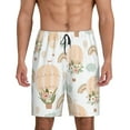 thumbnail image 1 of Naloa Air Balloon and Flower Men's Short Pajama Pants, Lounge Comfort Shorts with Elasticized Waistband and Side Pockets - X-Large, 1 of 9