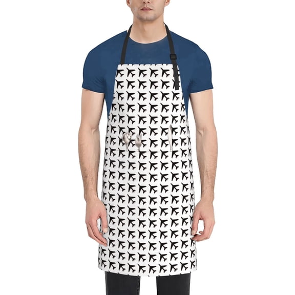 Naloa Airplane Apron Kitchen Aprons with Pockets for Women Men Chef