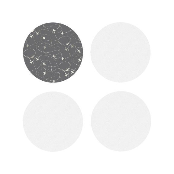 Naloa Airplane Routes Around The World Leather Coasters for Drinks, Durable Drink Coasters 4 Set for Tabletop Protection, Luxurious Home Décor and Housewarming Gift ( {designName})Round Shape