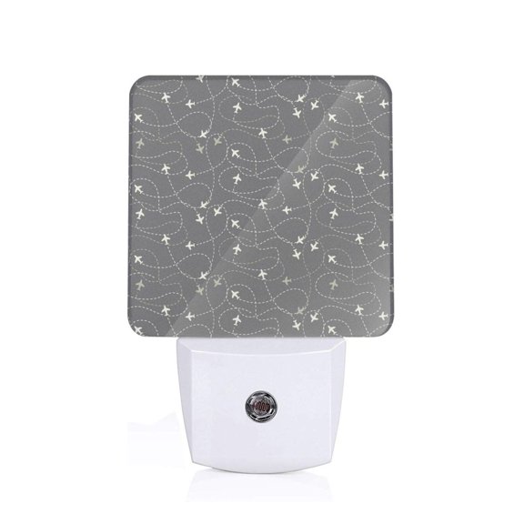Naloa Airplane Routes Around The World Night Lights Plug into Wall, Dusk to Dawn Sensor Warm White Led Night Light 0.5W, Nightlight suit for Adults, Bedroom, Bathroom, Hallway, Kitchen
