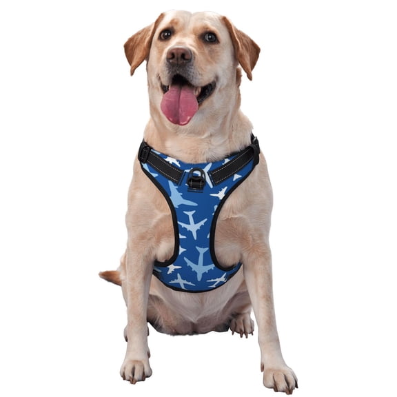 Naloa Airplanes in the Sky Pet Harness Vest with Traction Rope, Adjustable No-Choke Dog Vest for Outdoor, Walking - X-Large