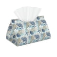 thumbnail image 1 of Naloa Algae Corals and Seashells Print Leather Tissue Box Cover Rectangle | Long Tissue Box Cover | Tissue Box Holder | Tissue Holder for Bathroom, 1 of 9